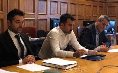 Συνάντηση Αλέξη Χαρίτση, Γιάννη Σαρακιώτη και Χάρη Μαμουλάκη με εκπροσώπους του Πανελληνίου Συνδέσμου Επιχειρήσεων ΒιΠε